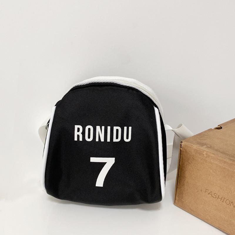 Adorable Childrens Mini Shoulder Bag With Vibrant Colorful Letter Patterns чёрный