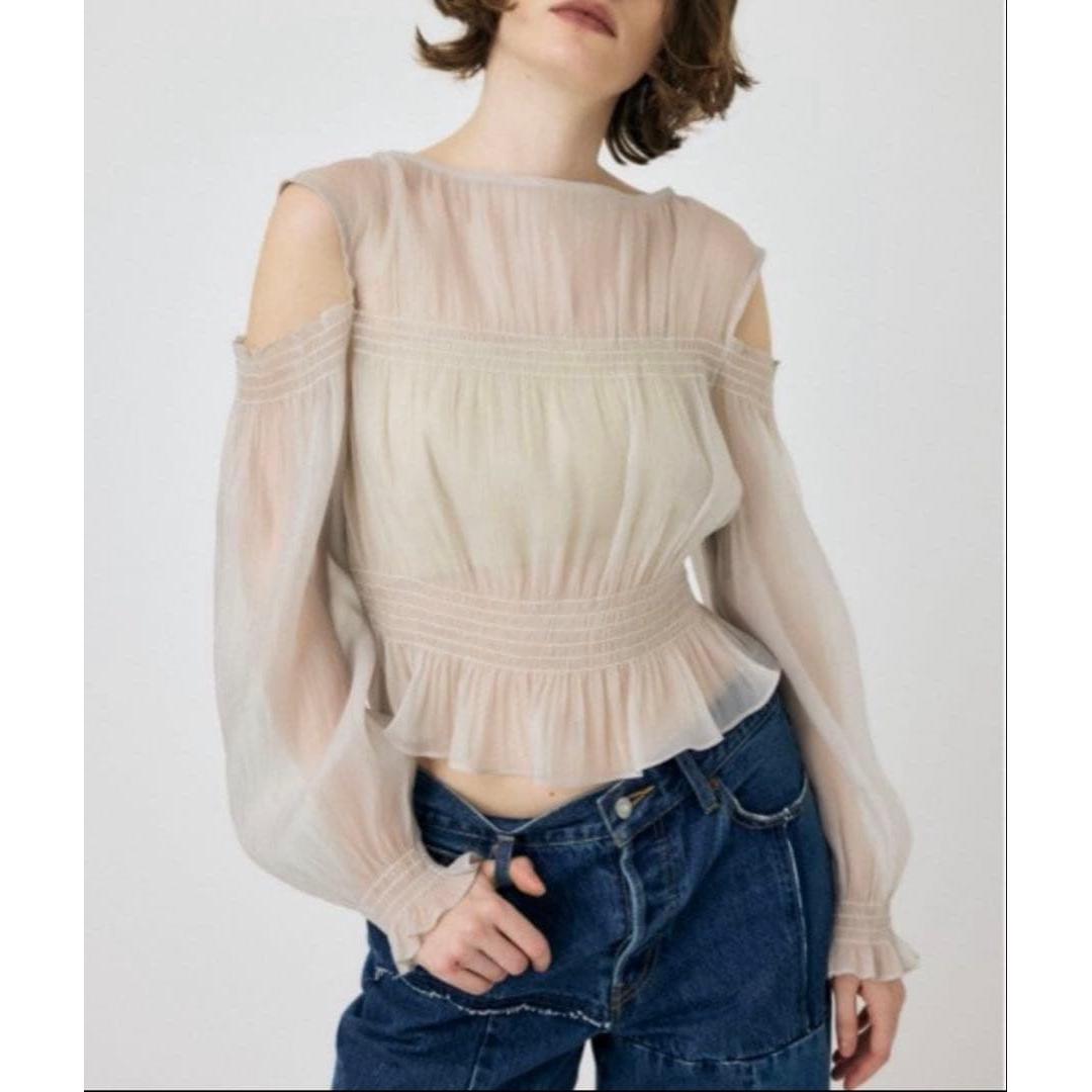 SHEER GATHER blouse moussy