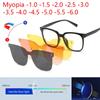 Anti Blue Light Lens Cat Frame 4 In 1 Polarized Myopia Sunglasse Magnetic Clip On Glasses Prescription Optical Eyeglasses