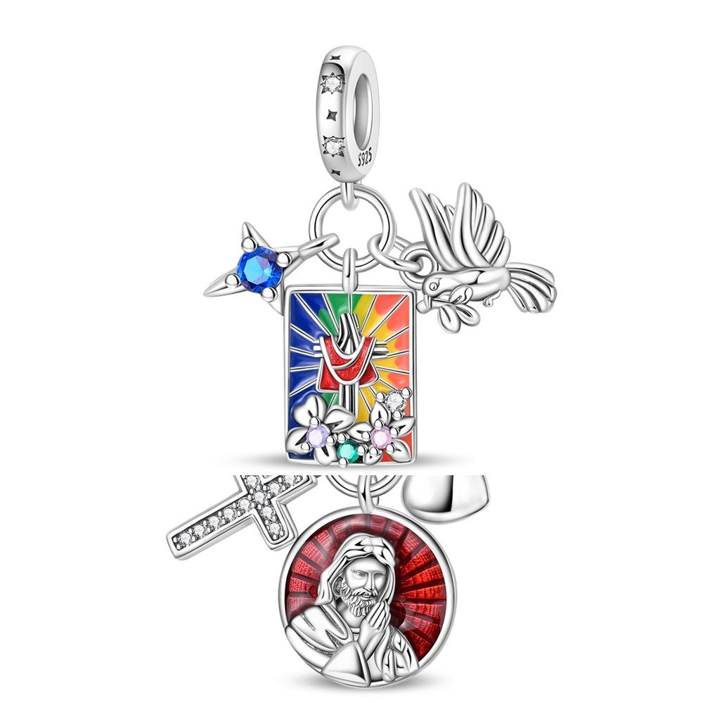925 Silver Pendant Charms Coin Seal Monkey Bear Butterfly Rose Heart Beads DIY Bracelets Necklaces Fine Jewelry Gifts