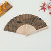 Sophisticated Colorful Checkered Pattern Hand Fan Vintage Ethnic Styles Folding Fan for Performances and Collection