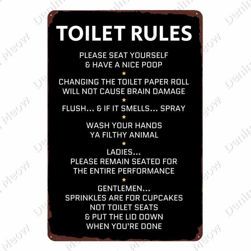 Keine Ablagerungen Vintage Metallblechschilder, Toilettenschilder, Retro Plakette, Lustiges Wortkunst-Poster, Bar, Café, Wanddekoration, Damen Herren