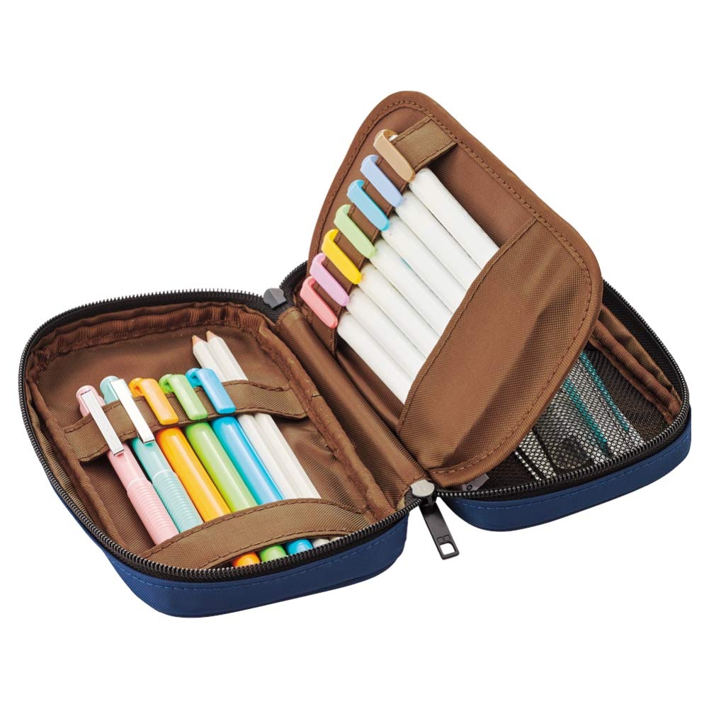 LIHIT LAB Book-Style Pen Case, Indigo Blue, Model A7551-11N