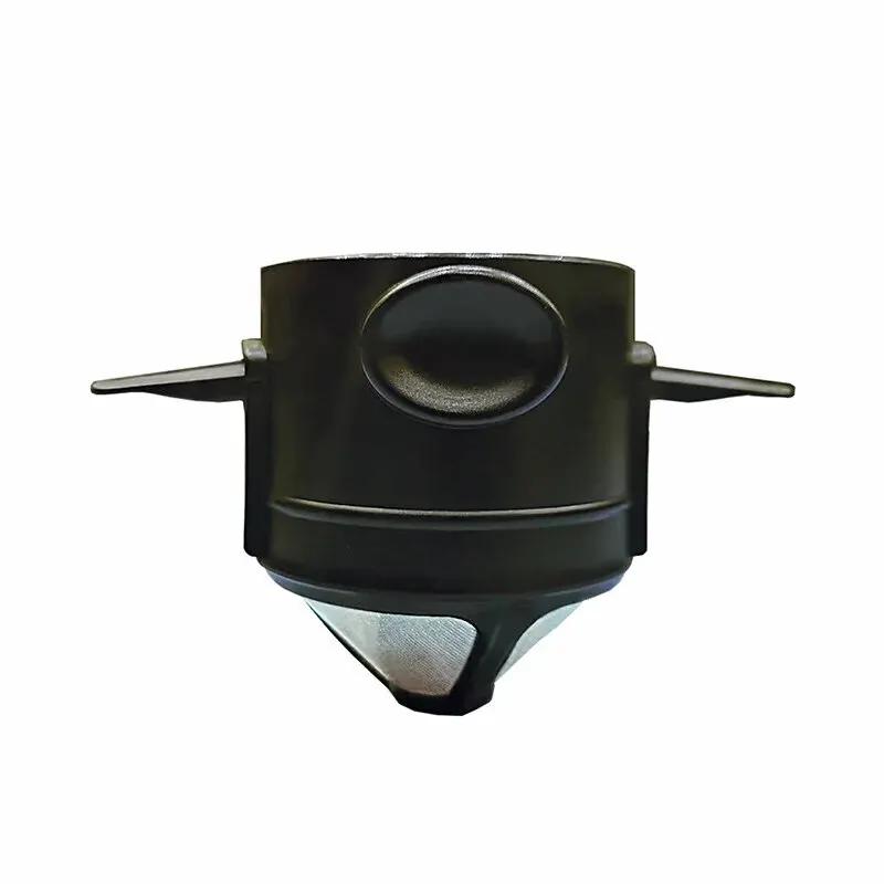 

Домашний кофейный фильтр Портативные кофейные фильтры-чашки, складные и легко моющиеся вручную для легкой очистки, двойной кофейный фильтр из нержавеющей стали марки 304 чёрный