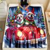 Two Bulldogs On A Christmas Car Print Blanket Warm Soft Luxury Gifts for Children Adults Suitable for Home Sofa Bed Travel RV