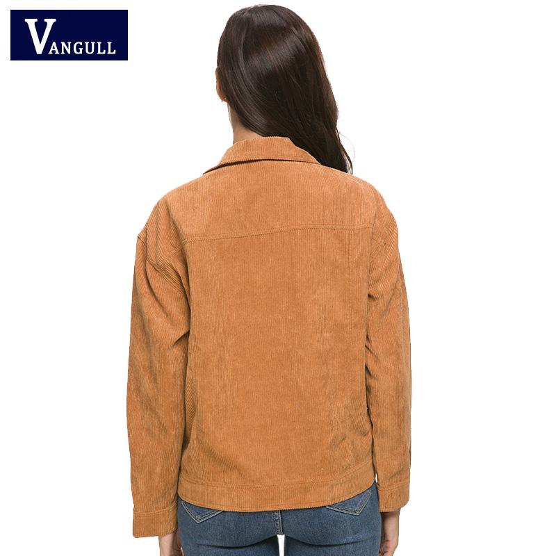 Jarní Ženy Pevné manšestrové svrchní oděvy Jednořadové krátké bundy Široký pas s dlouhým rukávem