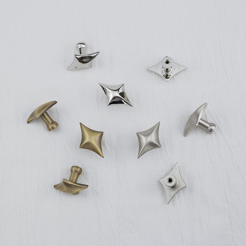 Vierkante Ster Kastknoppen Zinklegering Moderne Minimalistische Meubelgrepen Glanzend Zilver Compact Stervormige Ladeknop