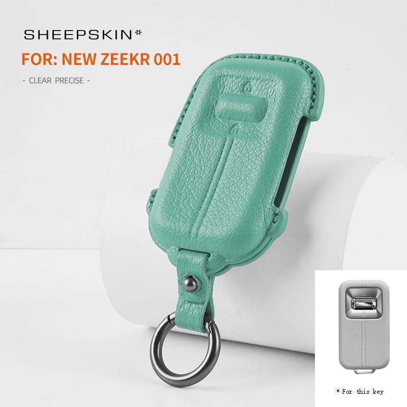 Für Zeekr 001 9X 2026 Ziegenleder Smart Key Keyless Fernbedienung Schlüsselanhänger Hülle Auto Schlüssel Schutzhülle