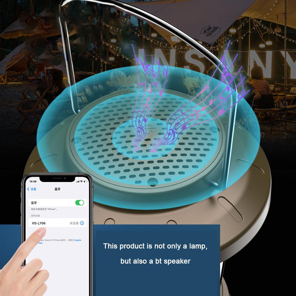 Portable Outdoor Retro Lantern Camping BT Speaker Light Tent Lamp USB Rechargeable Night Handhel