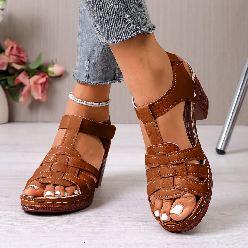 Women'S Sandals With Chunky Heel Fish Mouth Thick Bottom Shoes Outside Wear Exposed Toe High Heeled Sandal For Summer 2026
