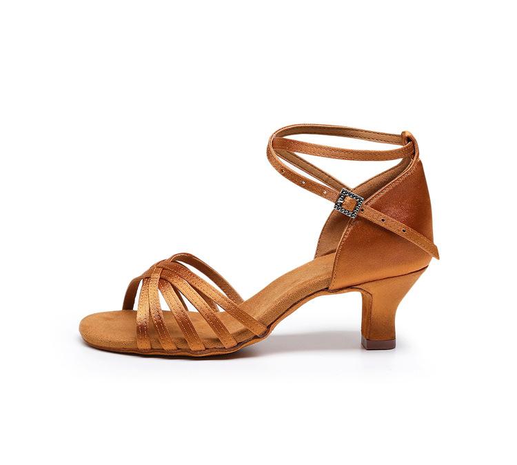 Adult Latin Dance Shoes Women's Professional Soft Soled High Heels Dance Shoes Mid Heel New Style Grading Competition