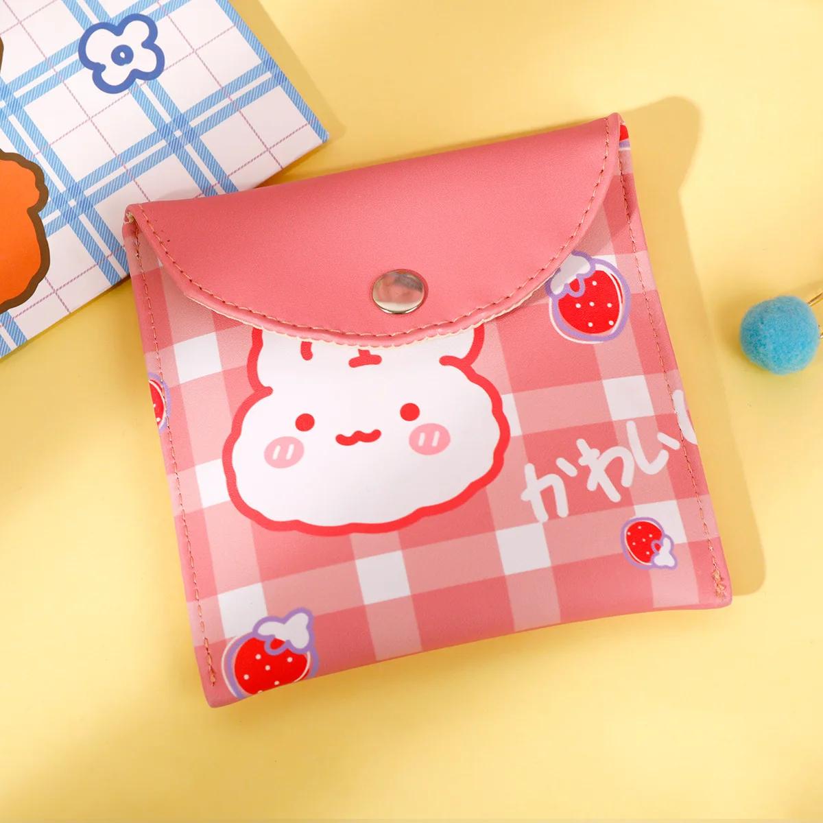 

Women Small Cosmetic Cases For Females Travel Waterproof Sanitary Pad Pouch Cute Bear Rabbit Lipstick Coin Purse Storage Bags