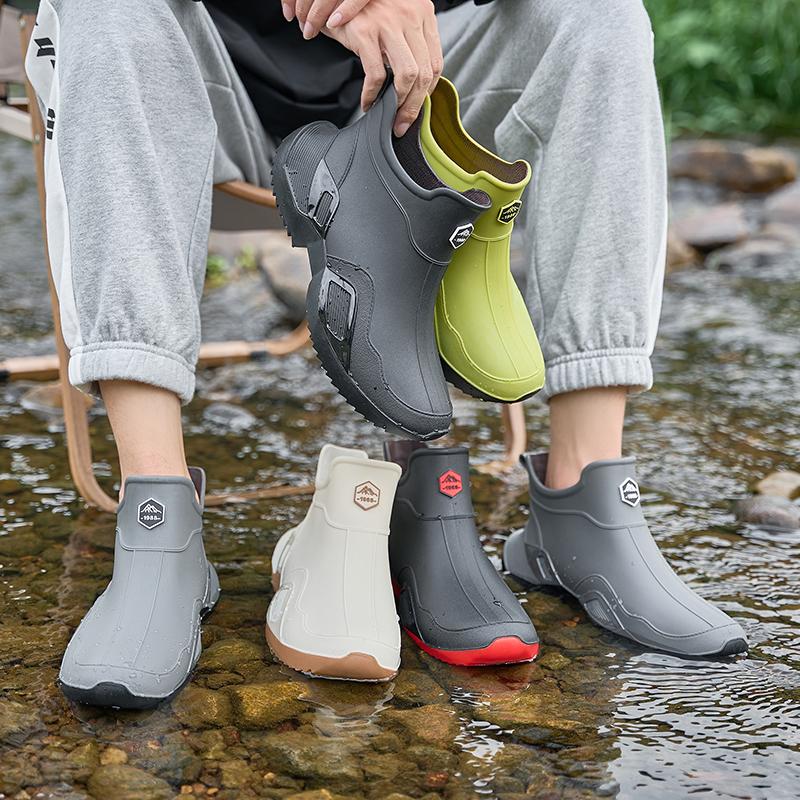 Low-cylinder Rain Shoes For Men And Women: Outdoor Fishing Waterproof Shoes, Stylish Style For Outdoor Wear, Rubber Shoes