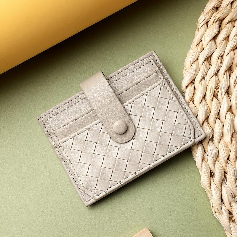 Card Bag Women's Small ID Cover, High-quality Texture Card Cover, Exquisite Change Bag Weaving.