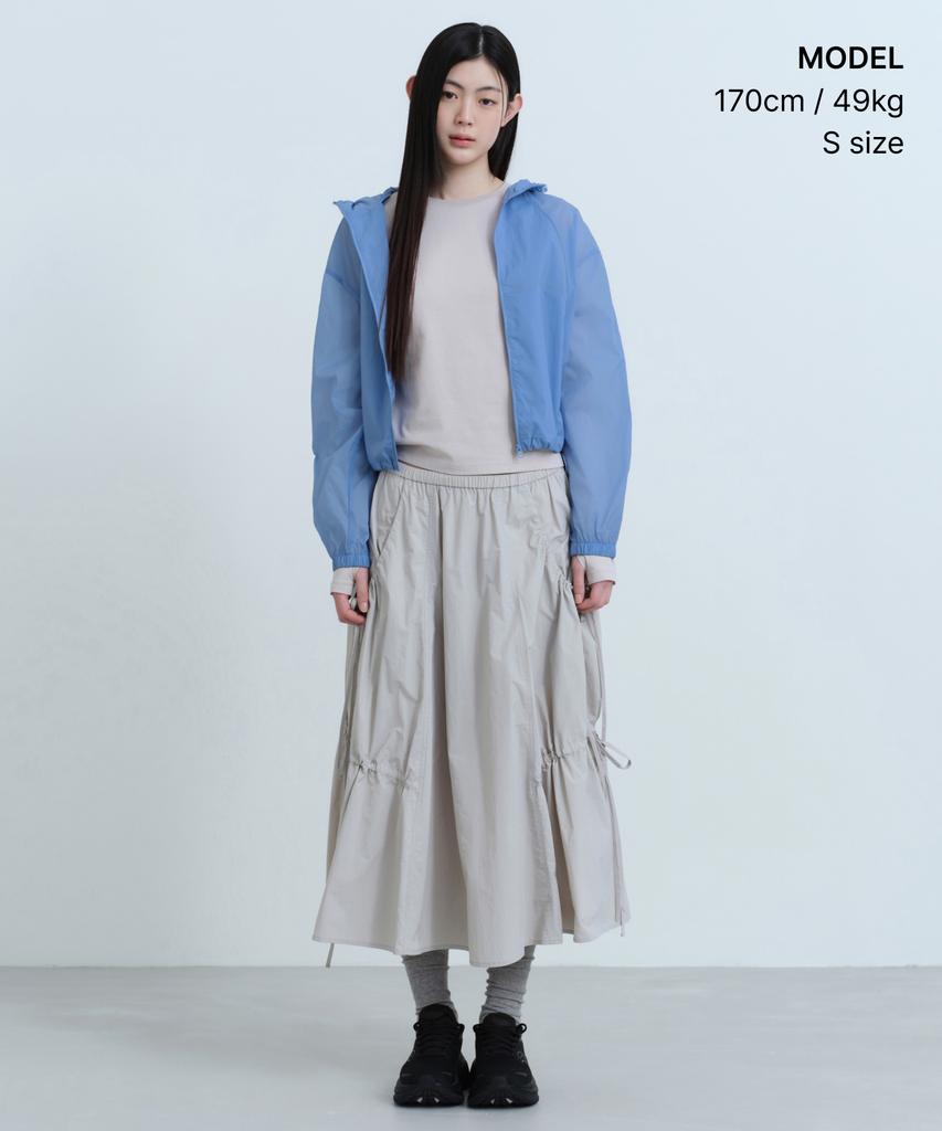 Musinsa Standard Woman Women'S Nylon Luchid Long Skirt [Ash Grey]