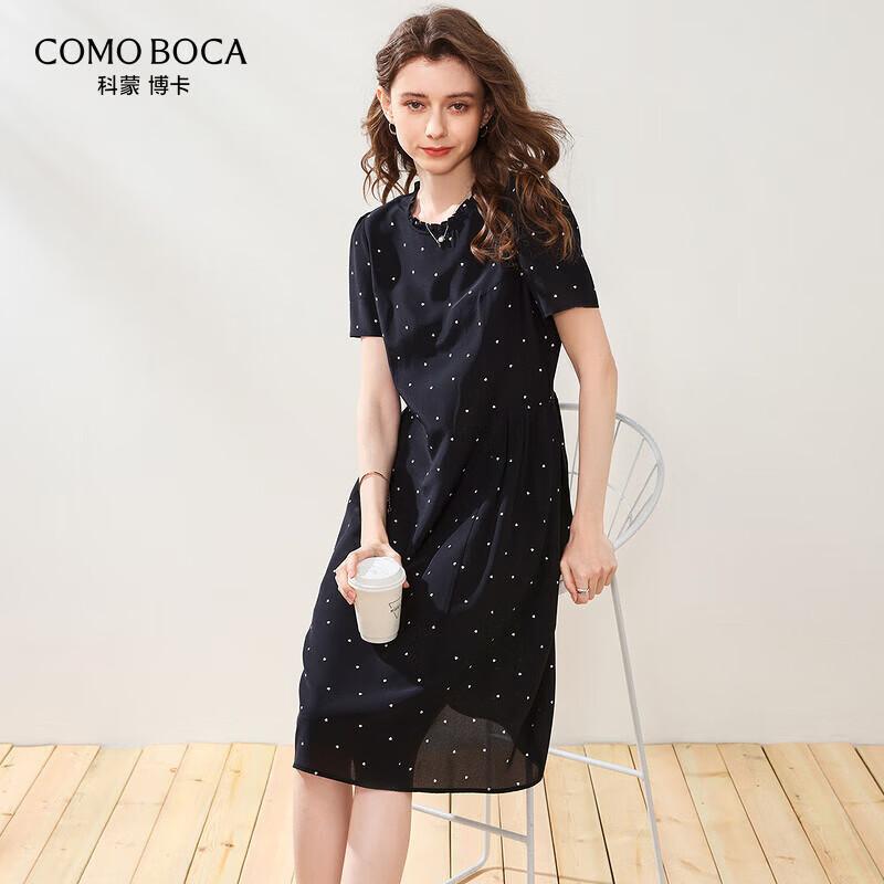 Women s Floral Mulberry Silk Short-Sleeve Dress L