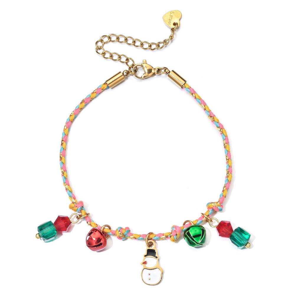 High-End Christmas Snowflake & Snowman Stainless Steel Bracelet