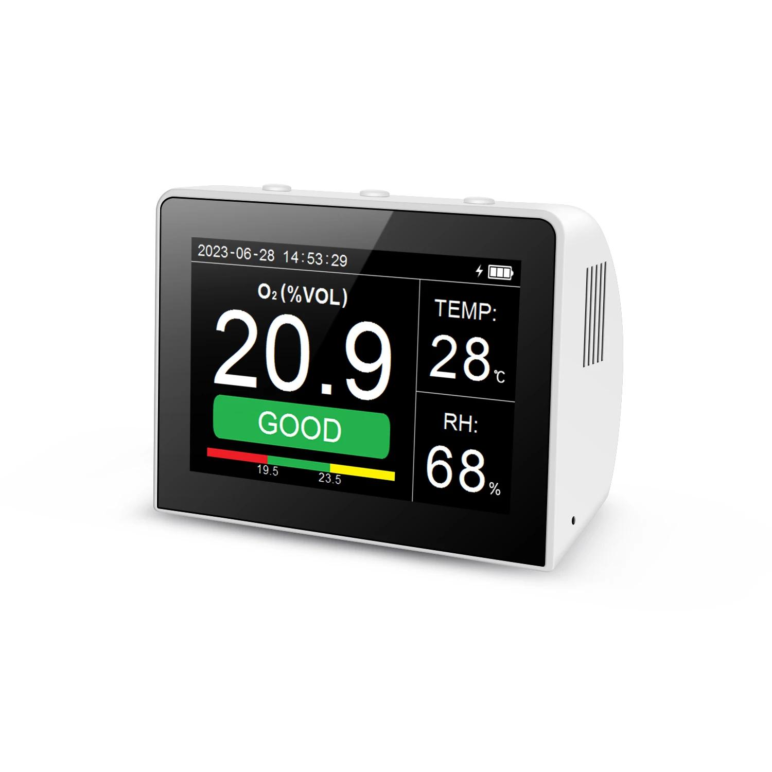 Для Для K6-O2 Ручной-Детектор концентрации кислорода, Обнаружение температуры и влажности, Детектор кислорода, Кислород белый