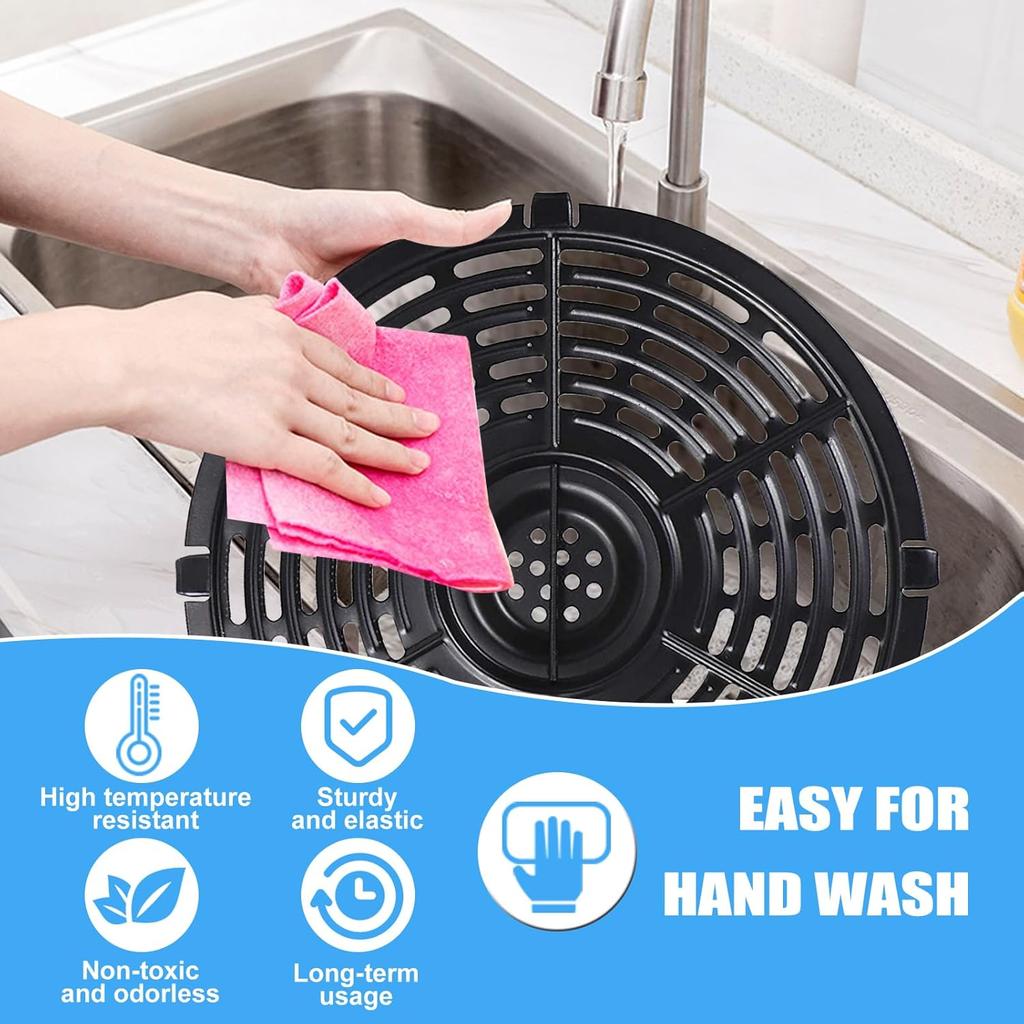 Air Fryer Grill Pan for Power XL 5QT Air fryer, 8.7'' 5QT Round Non-Stick Replacement Tray Rack Parts Accessories Crisper Plate Grill Plate,