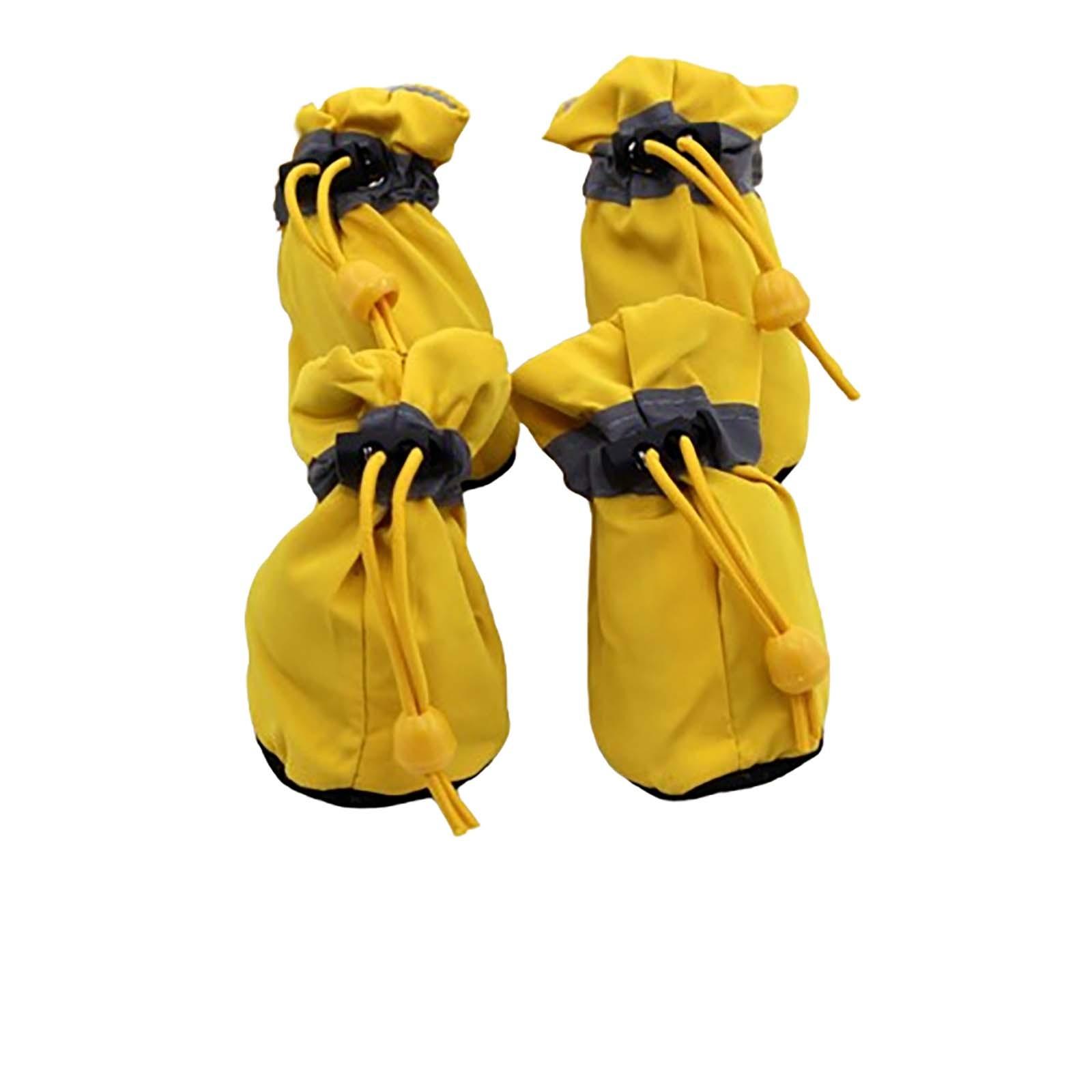 

Обувь для собак, которая не спадает. Дышащая обувь с мягкой подошвой. Нескользящая обувь для ходьбы. Регулируемые чехлы для лап собак. Сапоги для кошек, непромокаемые. 3 жёлтый