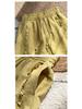 Women's Yellow Ruffled Wide-Leg Summer Shorts with Elastic Drawstring Waist