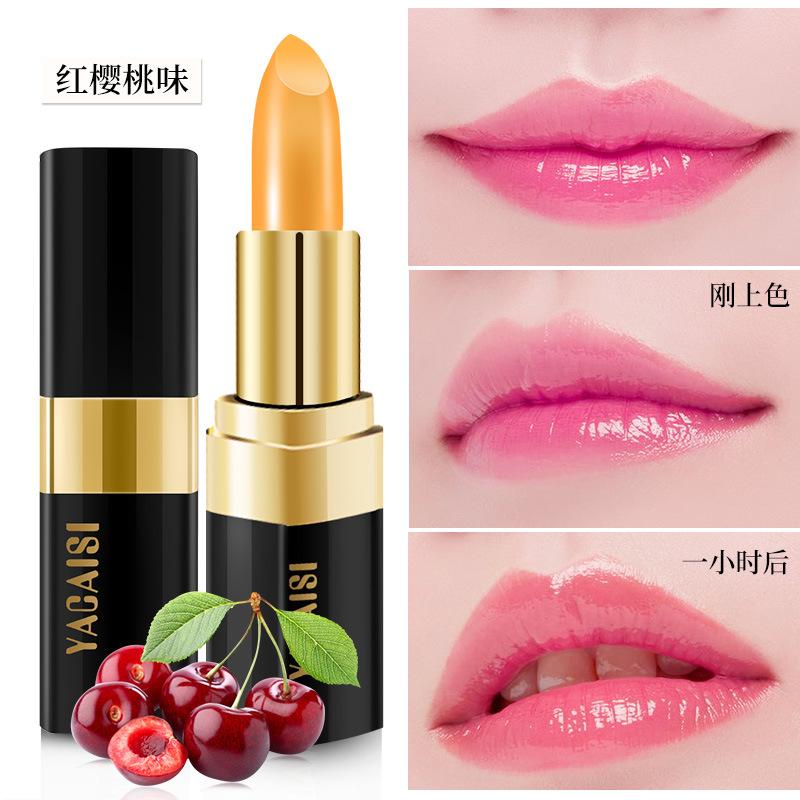 Red Cherry Healthy Moisturizing Repair Color Changing Lipstick, Legendary Same Moisturizing Temperature Changing Lipstick Beauty