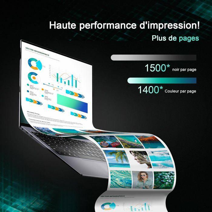 Cartouche de toner - 201A/CF400A - Pack 4 multicolores - Compatible HP Color LaserJet Pro M252/M277 - Puce intégrée