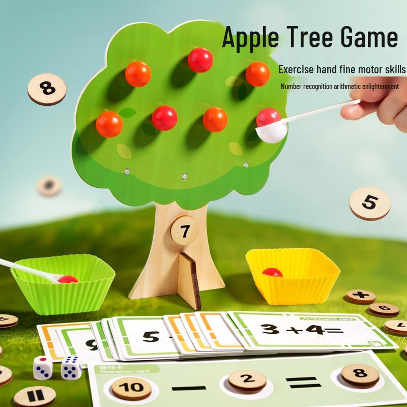 Kids' Arithmetic Apple Tree Building Blocks - Educational Game for Boys & Girls