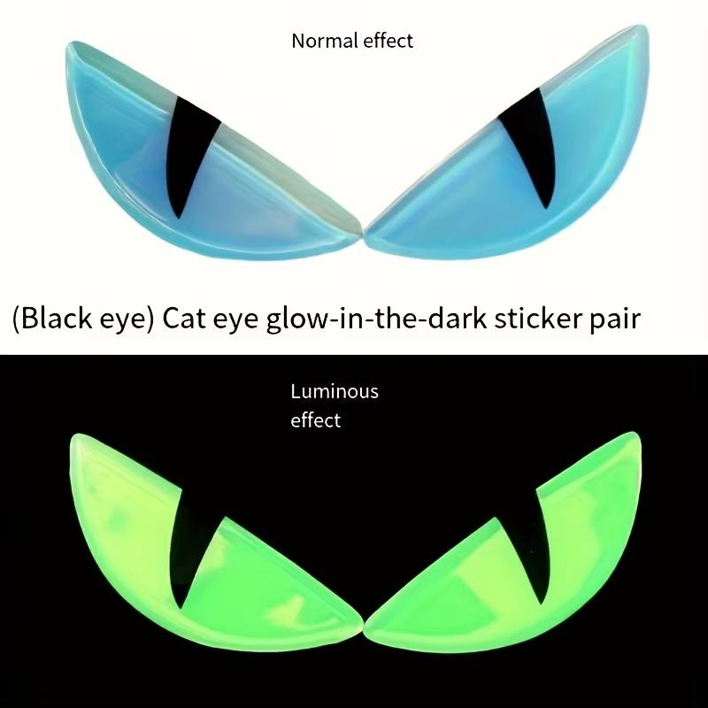3D Glow-in-the-Dark Devil Cat Eye Stickers for Motorcycles | Colorful & Stereo Motorcycle Decals | Eye-catching Motorcycle Acces