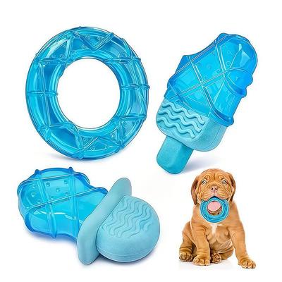 Pet Chew Stick Ice-Freezable Cooling Toy for Dogs - Popsicle Pacifier Ring for Heat & Boredom Relief