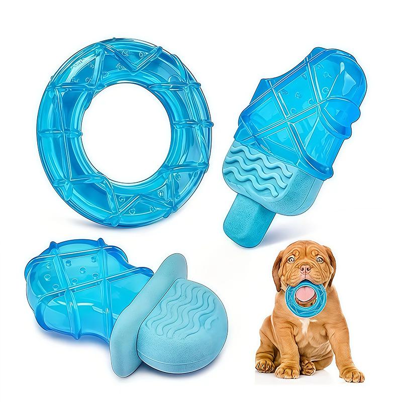 Pet Chew Stick Ice-Freezable Cooling Toy for Dogs - Popsicle Pacifier Ring for Heat & Boredom Relief