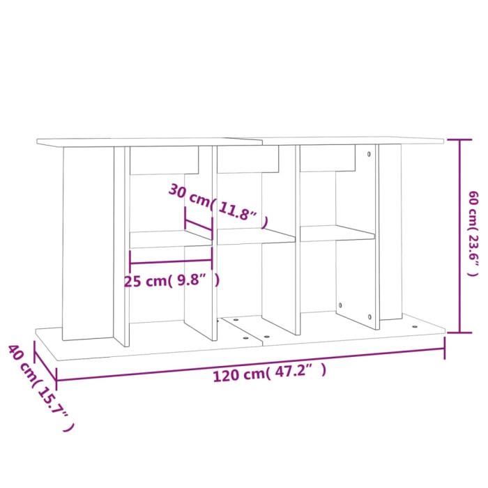 VidaXL Support d'aquarium blanc brillant 120x40x60cm bois d'ingénierie 833593