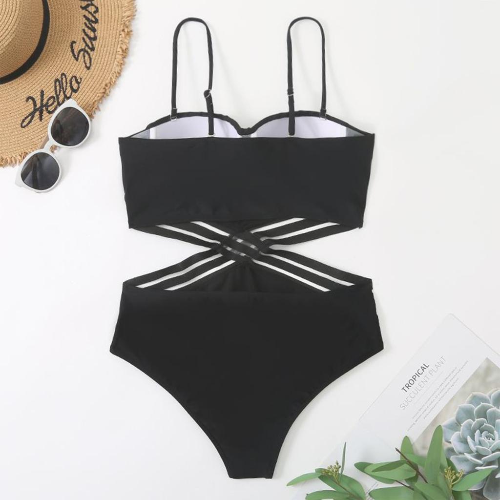 Women's Fashion Solid Color Sexy Swimsuit High Waist Bikini ,With Chest Pad, No Steel Support,