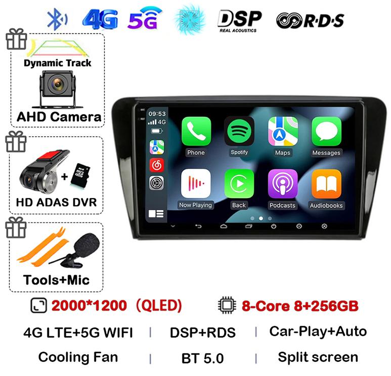 Android 14 Carplay Auto Car Radio For Volkswagen SKODA Octavia 3 A7 2013 2014 2015 2016 2017 2018 Multimedia Player Stereo GPS