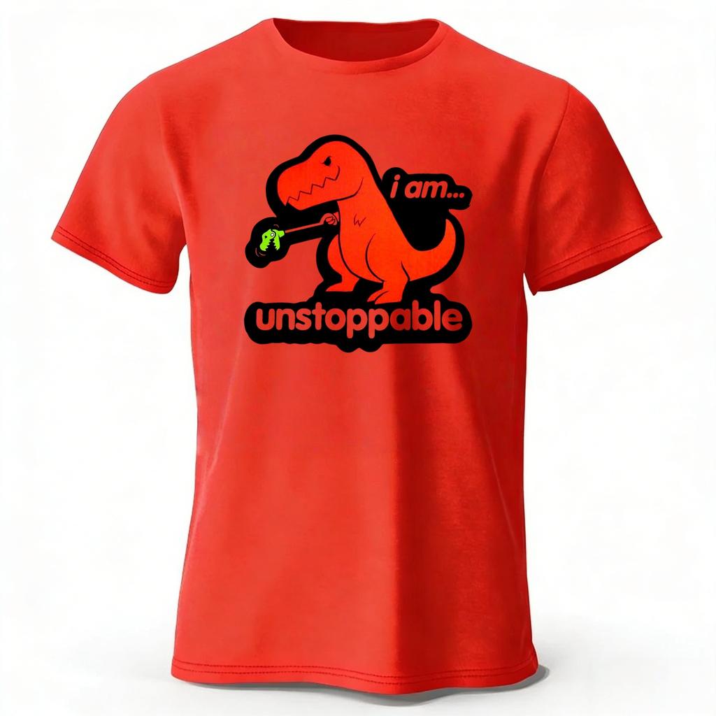 New Fun and Bizarre Tyrannosaurus Rex Pure Cotton Tshirt for MenWomen Loose Large Breathable Sports Short Sleeves Trendy Style