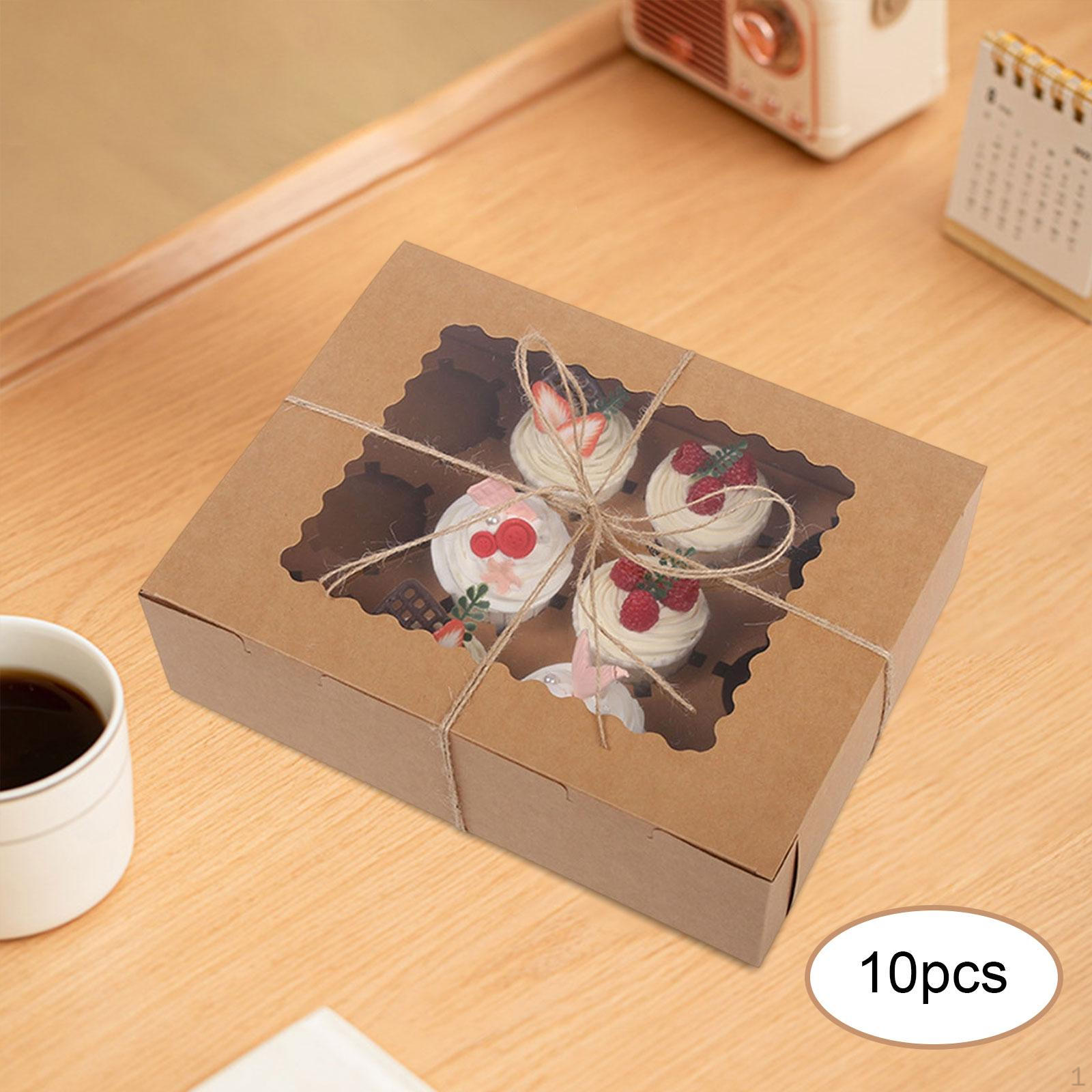 

Коробки для кексов по 10 штук, переноска для выпечки, упаковка из 12 штук, угощение Kraft paper