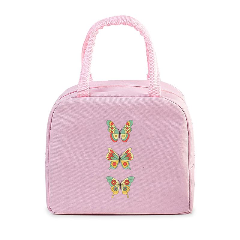 Vintage Butterfly Lunch Bag Student Office Women Men Bento Pouch Aesthetics Butterfly Insulation Portable Picnic Food Lunch Bags