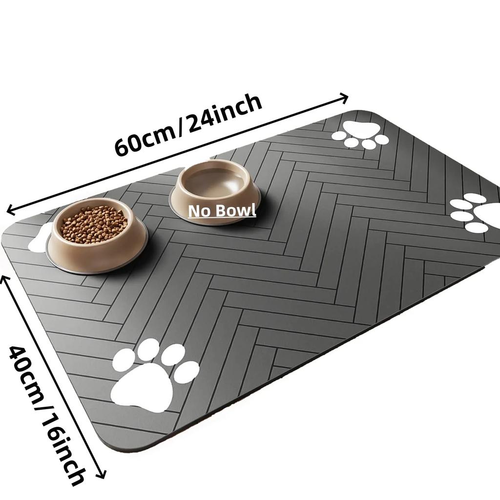 Pet Feeding Mat-Absorbent Pet Plamat for Food and Water Bowl, with Waterproof Rubber Backing, Quick Dry Water Mat for Dog Cat