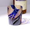 Handicraft Cut Amber Blue Colored Glass Whisky Glasses Tumbler Japanese Edo Kiriko Technique Glass Artwork Drinkware 260Ml