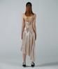 Sculpter Unbalance Cowl Satin Dress Pale Beige
