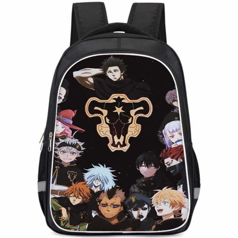 Černý čtyřlístek Velkokapacitní lehký školní batoh pro děti chlapce a dívky Oxfordová látka