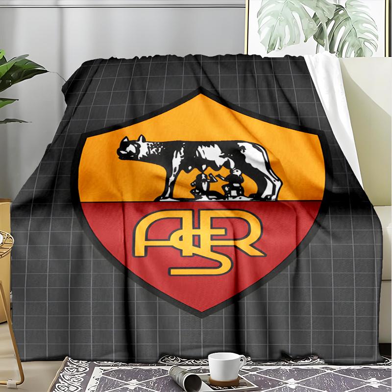 1pz Coperta Morbida in Flanella Stampata Club di Calcio Lupa di Roma per Camera da Letto Adulti Soggiorno Divano Campeggio Viaggio Regali per Fan Regali di Natale