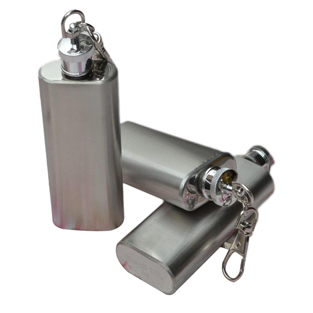Mini flacon de hanche en acier inoxydable, Mini bouteille de vin élégante, Flagon avec porte-clés