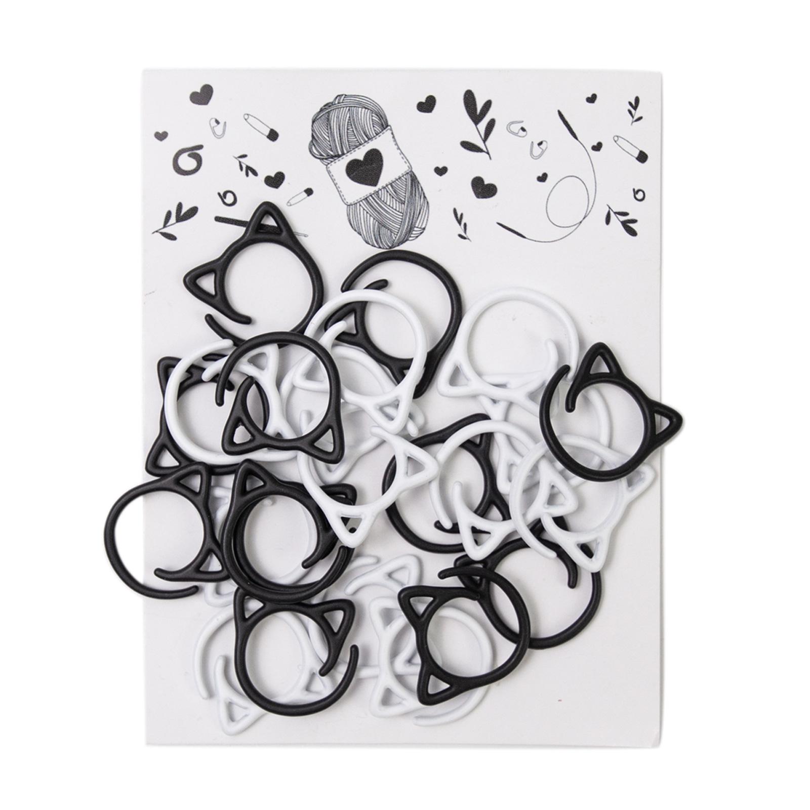 

24Pcs Cats Shaped Stitching Markers Crochet Locking Markers Rings Stitching Locking Markers Rings for Knitting Weaving