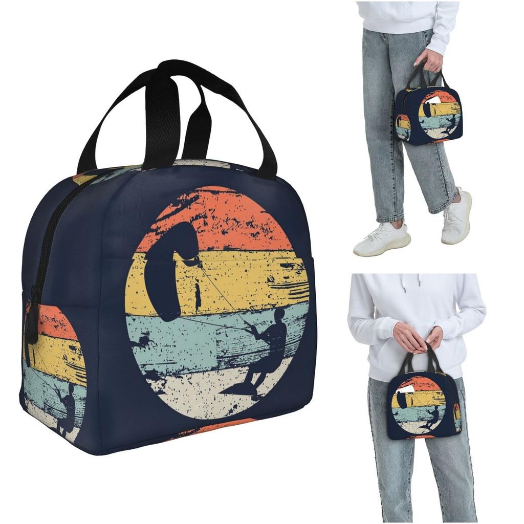 Kite Boarding Kiteboarder Look Gif Insulated Lunch Bag for Women Children Portable Food Boxes Thermal Lunch Box Tote
