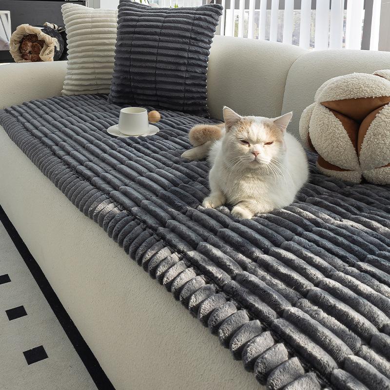 

Новая утолщенная теплая подушка для дивана Осень и зима Плюшевая нескользящая цельная подушка для сиденья Кожаный чехол для дивана 70*70cm