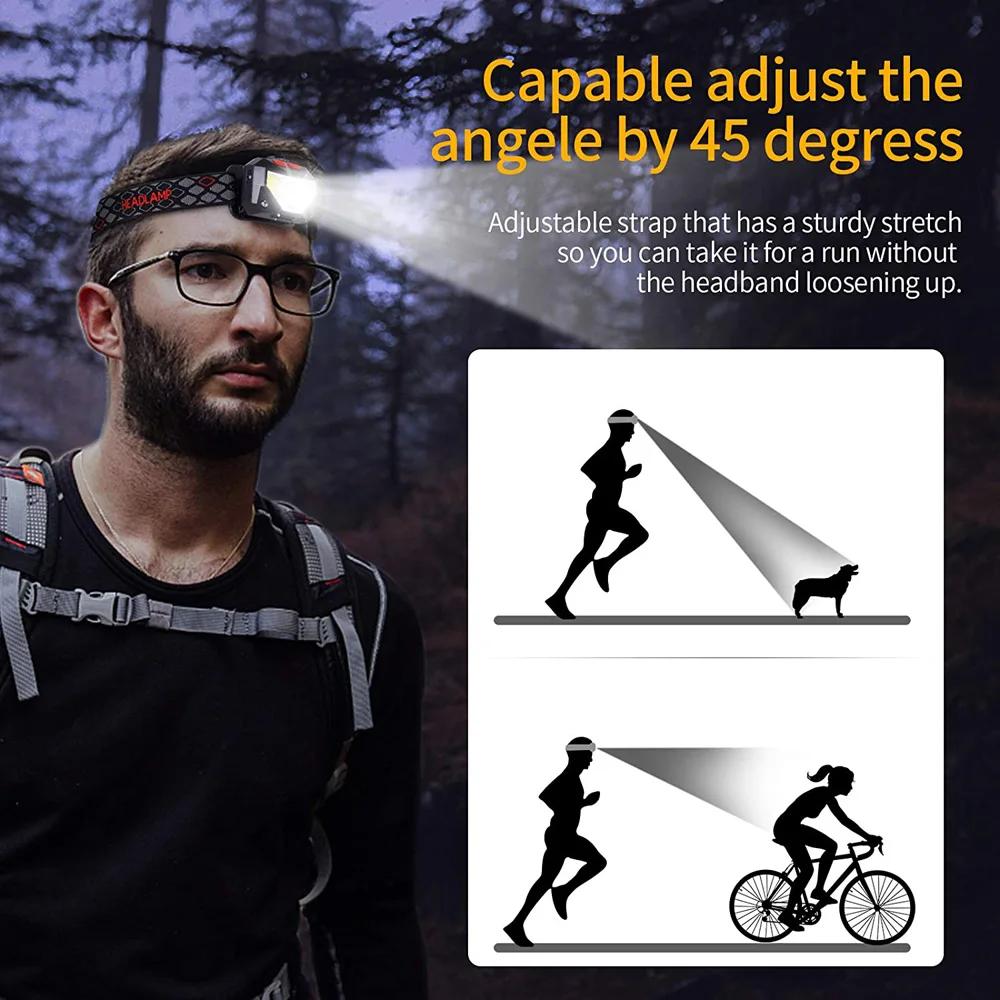 8 Modes LED Headlight Handfress Motion Sensor Powerful Headlamp Head Lamp COB Flashlight Torch Camping Fishing LED Head Light