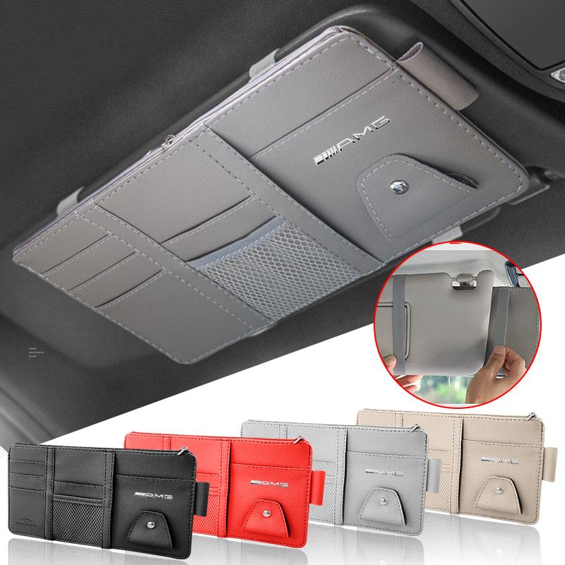 OLV5 Goods Sun Visor Organizer Multi-Pocket Glasses Clip Car Storage Bag Stickers For Mercedes Benz Vito W638 W639 W447 W168 W169 W17