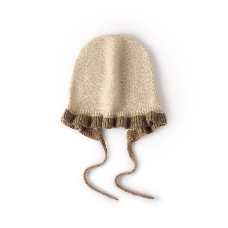 100% Pure Cashmere Knit Lace Baby & Toddler Hat - Unisex, Stylish & Cute