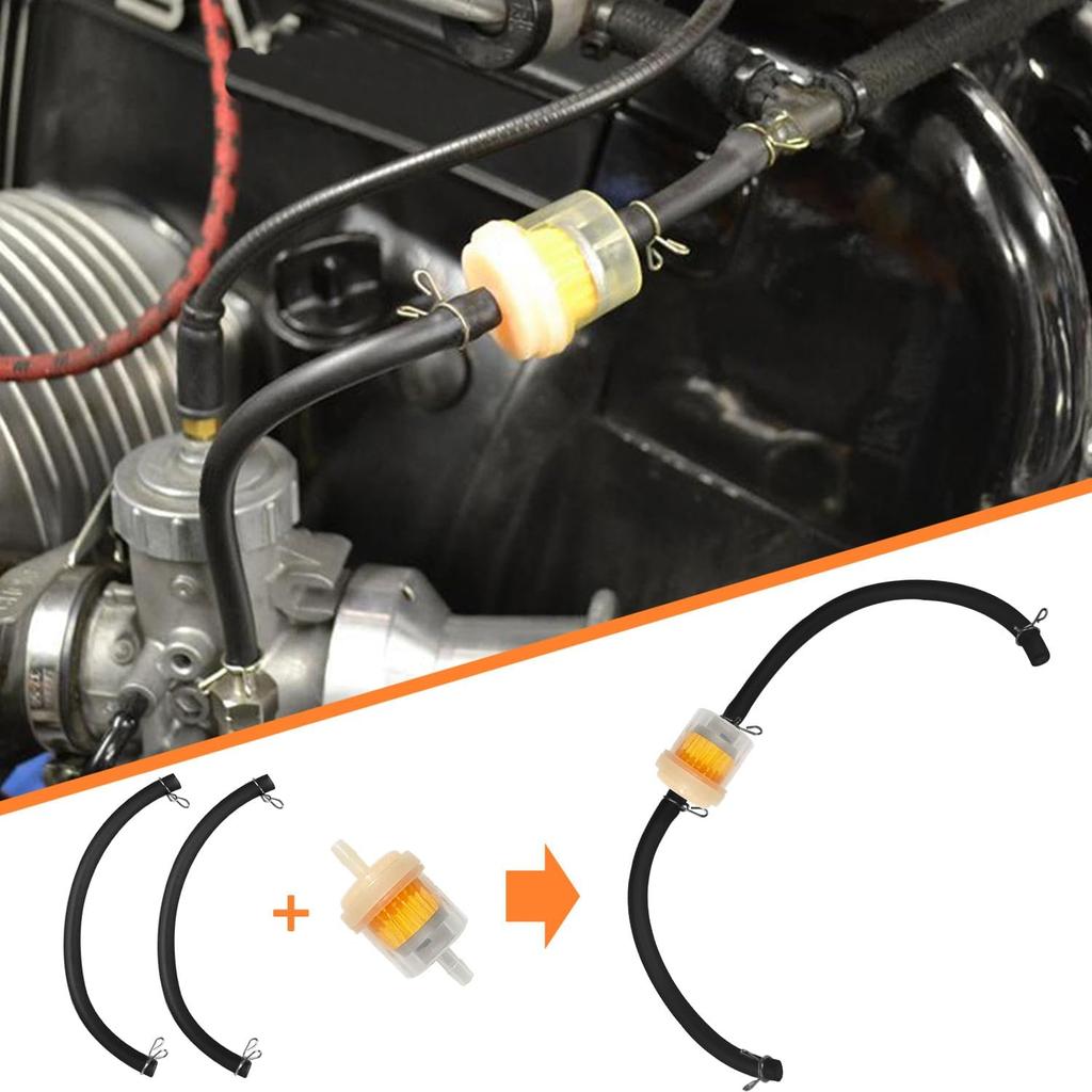 Gas Fuel Line Hose Clamps Fuel Filters With Inline Shut Off Valve Petcock Set For 50Cc 70Cc 90Cc 110Cc 125Cc 150Cc Taotao Coolster Apollo Baja ATV